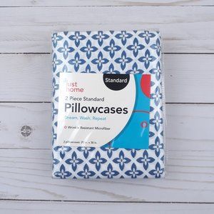 Just Home Pillow Cases Standard Blue Pinwheel Set of 2